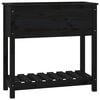 vidaXL Sadilica s policom crna 82,5x34,5x81 cm od masivne borovine