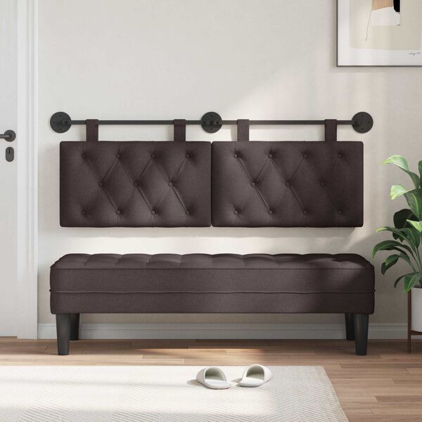 vidaXL Držeće uzglavlje Zidne Tamno smeđa 130 x 55 x 7 cm tkanina