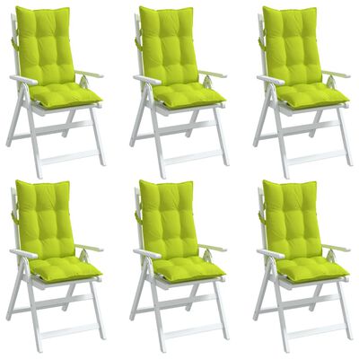 vidaXL Jastuci za stolicu s visokim naslonom 6 kom zeleni od tkanine