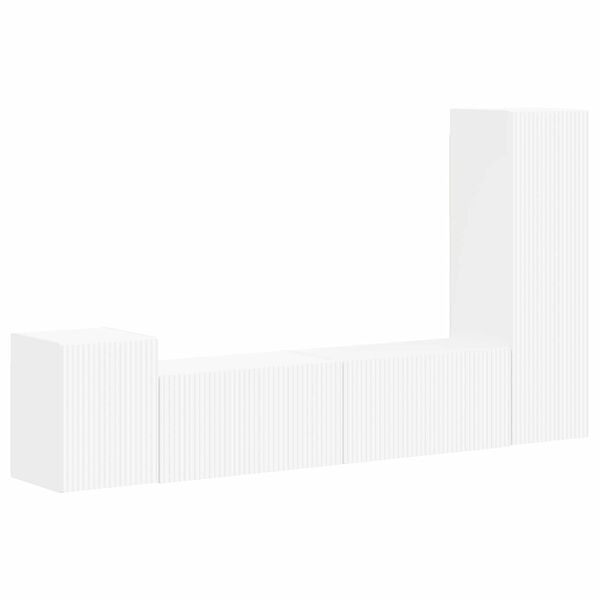 vidaXL Set TV komoda Zidne 4 pcs Bijelo Konstruirano drvo