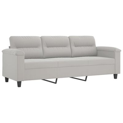 vidaXL 2-dijelni set sofa s jastucima svjetlosivi od mikrovlakana
