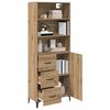 vidaXL Highboard Umjetnički hrast 69,5 x 34 x 180 cm Konstruirano drvo