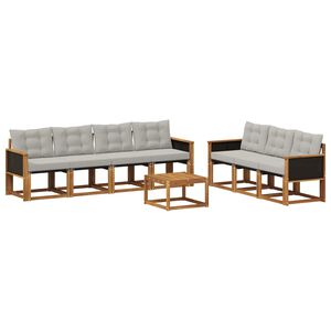 vidaXL Set vanjskih sofa 8 kom. Prirodna i svjetlosiva