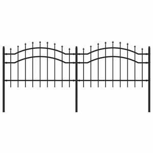 vidaXL Vrtna ograda Woerden s vrhom koplja crna 240x150 cm čelična
