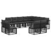 vidaXL Set vanjskih sofa s jastukom 12 pcs Crna i tamno siva Poliester