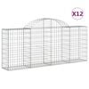 vidaXL Lučne gabionske ko&scaron;are 12 kom 200x30x80/100cm pocinčano željezo