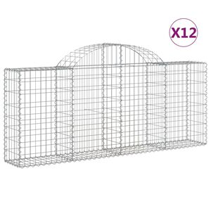 vidaXL Lučne gabionske ko&scaron;are 12 kom 200x30x80/100cm pocinčano željezo