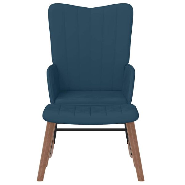 vidaXL Stolica za ljuljanje s osloncem za noge plava bar&scaron;unasta