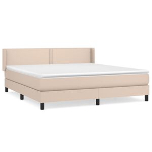 vidaXL Krevet box spring s madracem cappuccino 180x200 cm umjetna koža