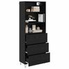 vidaXL Highboard s ladicama 2 pcs Crni hrast Konstruirano drvo