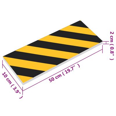 vidaXL Zidne zaštite 6 kom žuto-crne 50 x 10 x 2 cm od pjene EVA