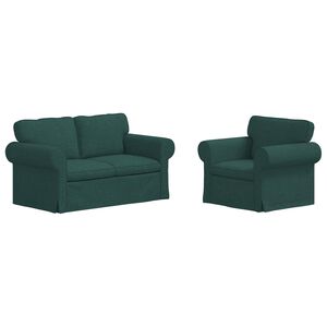 vidaXL Sofa 120cm 2 pcs Tamnozelena Metal