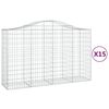 vidaXL Lučne gabionske ko&scaron;are 15kom 200x50x120/140cm pocinčano željezo