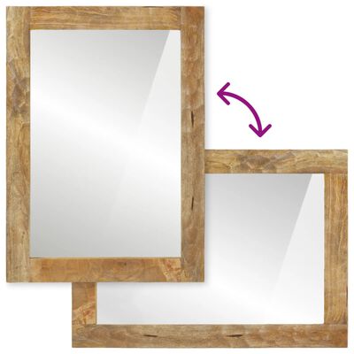 vidaXL Kupaonsko ogledalo 50 x 70 x 2,5 cm masivno drvo manga i staklo