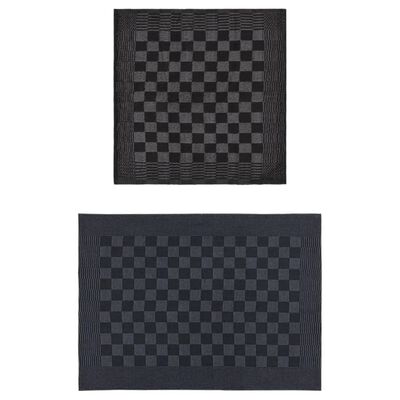 vidaXL Set ručnika od 10 komada crno-sivi pamučni