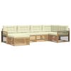 vidaXL Set vanjskih sofa s jastukom 6 pcs Bijela i krem Poliester