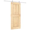vidaXL Klizna vrata Prirodna i bijela 85 x 210 cm Čvrsta borovina