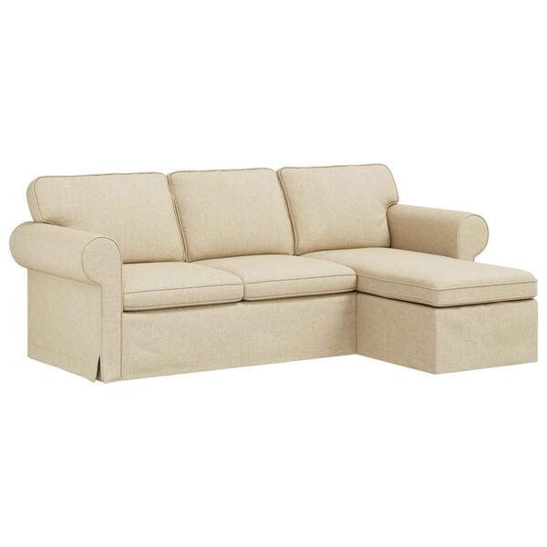 vidaXL Sofa Krema Sveukupne dimenzije: 215 x 138 x 80 cm (&Scaron; x Dub x V)