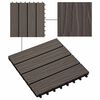 vidaXL Pločice za decking 3D Dizajn 11 pcs Tamno smeđa 30 x 30 cm