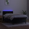 vidaXL Krevet box spring s madracem LED crni 100x200 cm bar&scaron;un