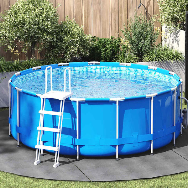 vidaXL Platno za tlo ispod bazena svjetlosivo &Oslash; 306 cm poliesterska