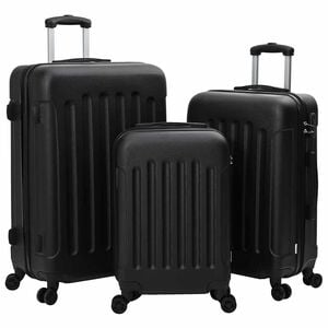vidaXL Kofer s zaključavanjem 3 pcs Crna 50 x 31 x 78 cm ABS plastika