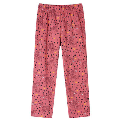 Dječja pidžama s dugim rukavima starinske ružičaste boje 128