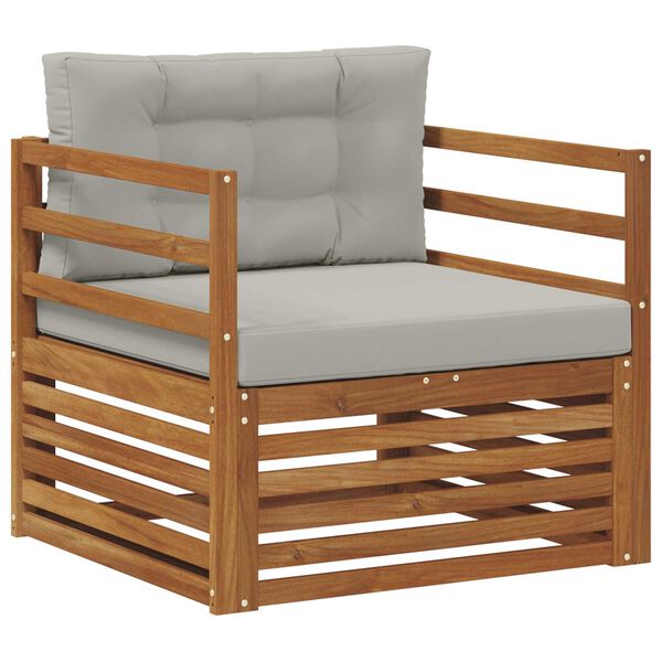 vidaXL Set vanjskih sofa Čvrsto drvo akacije i poliester Prirodna