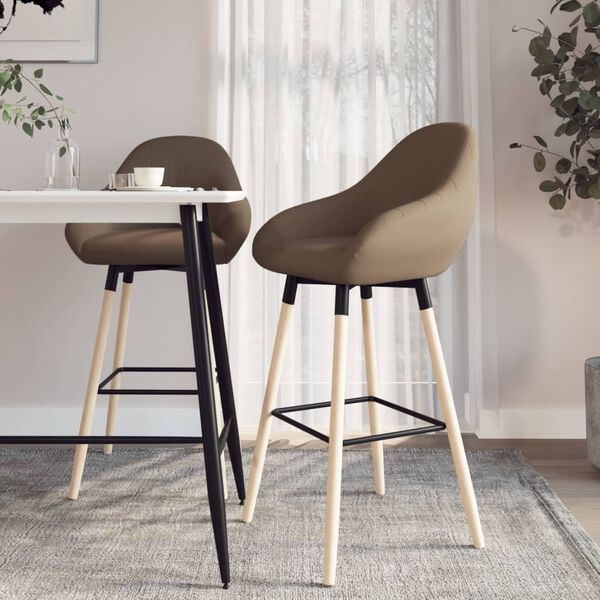 vidaXL Barski stolci od tkanine 2 kom smeđi