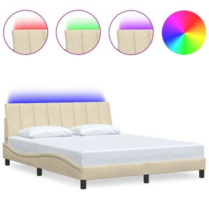 vidaXL Okvir za krevet bez madraca Hanko krem 160x200 cm od tkanine