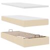 vidaXL Otomanski okvir kreveta s madraca krem 90x190cm od tkanine
