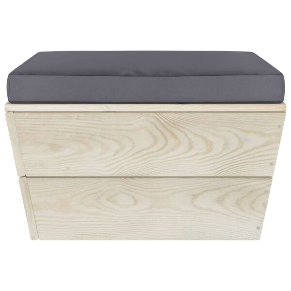 vidaXL Vrtni otoman od paleta od impregnirane smrekovine s jastukom