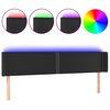 vidaXL LED uzglavlje crno 183x16x78/88 cm od umjetne kože