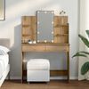 vidaXL Toaletni stol s LED svjetlima Artisan hrast 96x40x142 cm