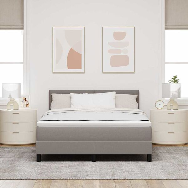 vidaXL Boxspring krevet s madracem Sivo-smeđa 140 x 200 cm tkanina