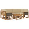 vidaXL Set vanjskih sofa s jastukom 5 pcs Prirodna