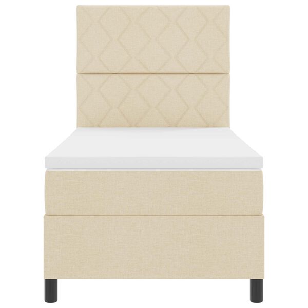 vidaXL Krevet s opruga kutije s madracem Krema 100 x 200 cm tkanina