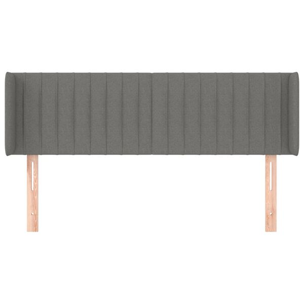 vidaXL Uzglavlje s u&scaron;ima tamnosivo 147x16x78/88 cm od tkanine