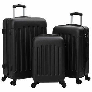 vidaXL Kofer s zaključavanjem 3 kom. Crna 50 x 31 x 78 cm ABS plastika