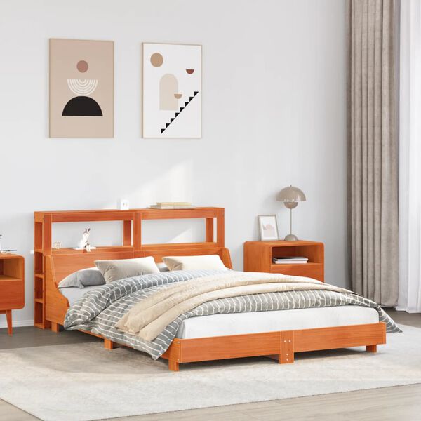 vidaXL Okvir kreveta bez madraca vo&scaron;tano smeđi 140x190 cm od borovine