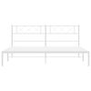 vidaXL Metalni okvir za krevet s uzglavljem bijeli 200x200 cm