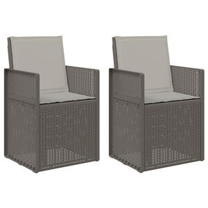 vidaXL Vrtne stolice za blagovanje 2 pcs Svjetlosiva PP