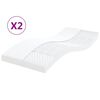 vidaXL Madraci od pjene 2 kom bijeli 90 x 200 cm 7 zona tvrdoća 20 ILD
