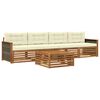 vidaXL Set vanjskih sofa 5 kom. Prirodna i krem