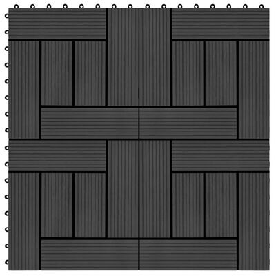 vidaXL Pločice za trijem 11 kom WPC 30 x 30 cm 1 m² crne