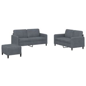 vidaXL 3-dijelni set sofa tamnosivi bar&scaron;unasti