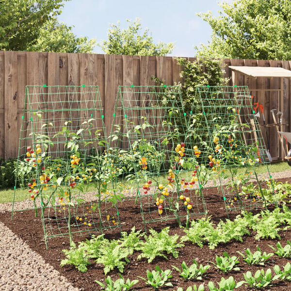 vidaXL Vrtne re&scaron;etke za biljke penjačice 3 kom s A-okvirom čelične