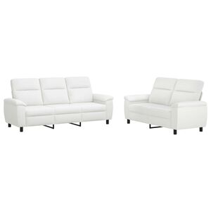 vidaXL Set sofe 2 pcs Bijela Tkanina