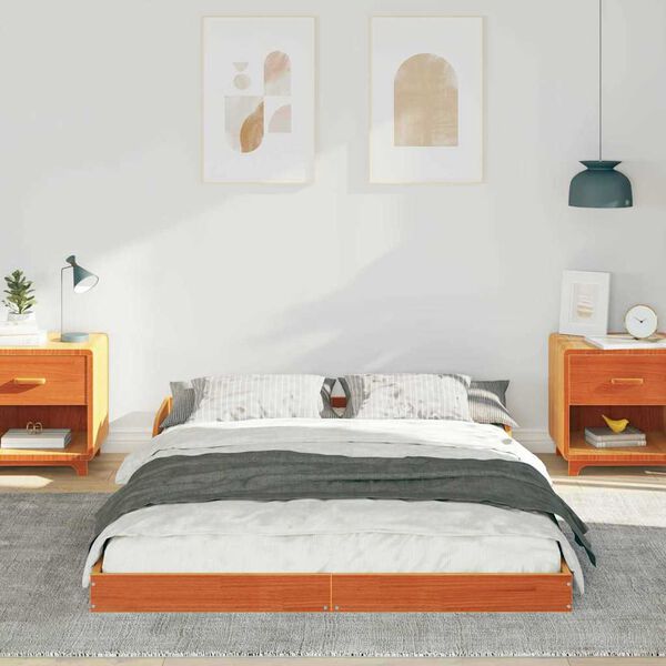 vidaXL Krevetna konstrukcija Vosak smeđa 120 x 200 cm