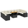 vidaXL 11-dijelni set vrtnih sofa od poliratana s jastucima crni